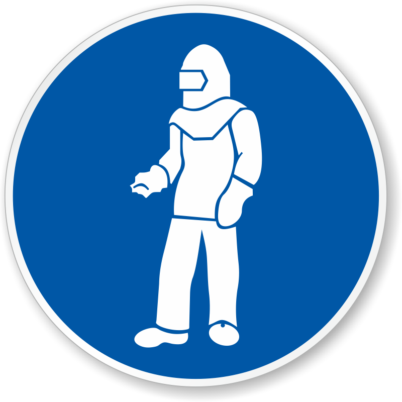 Wear Full Protective Clothing Military Hazard Symbol Signs, SKU: DOT-2223