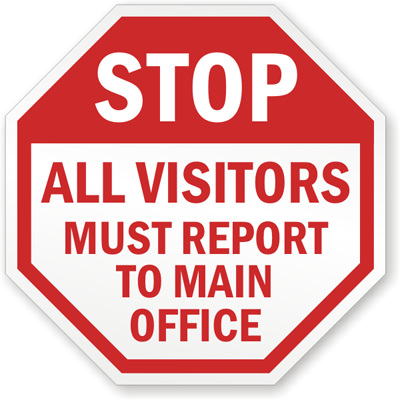 Visitor Signs | All Visitor Must Sign In Signs