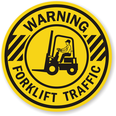 1 Unit Warning Forklift Traffic/Alerta Trafico De Monta Carga with Forklift Floor Decal Anti-Slip
