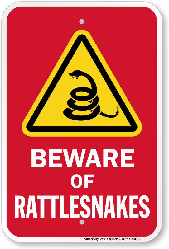 Tomlinsony New Metal Tin Sign Aluminum Danger Rattlesnakes Industrial UV Grade Safety Prevention for Snake Bites 8 X 12 Inch
