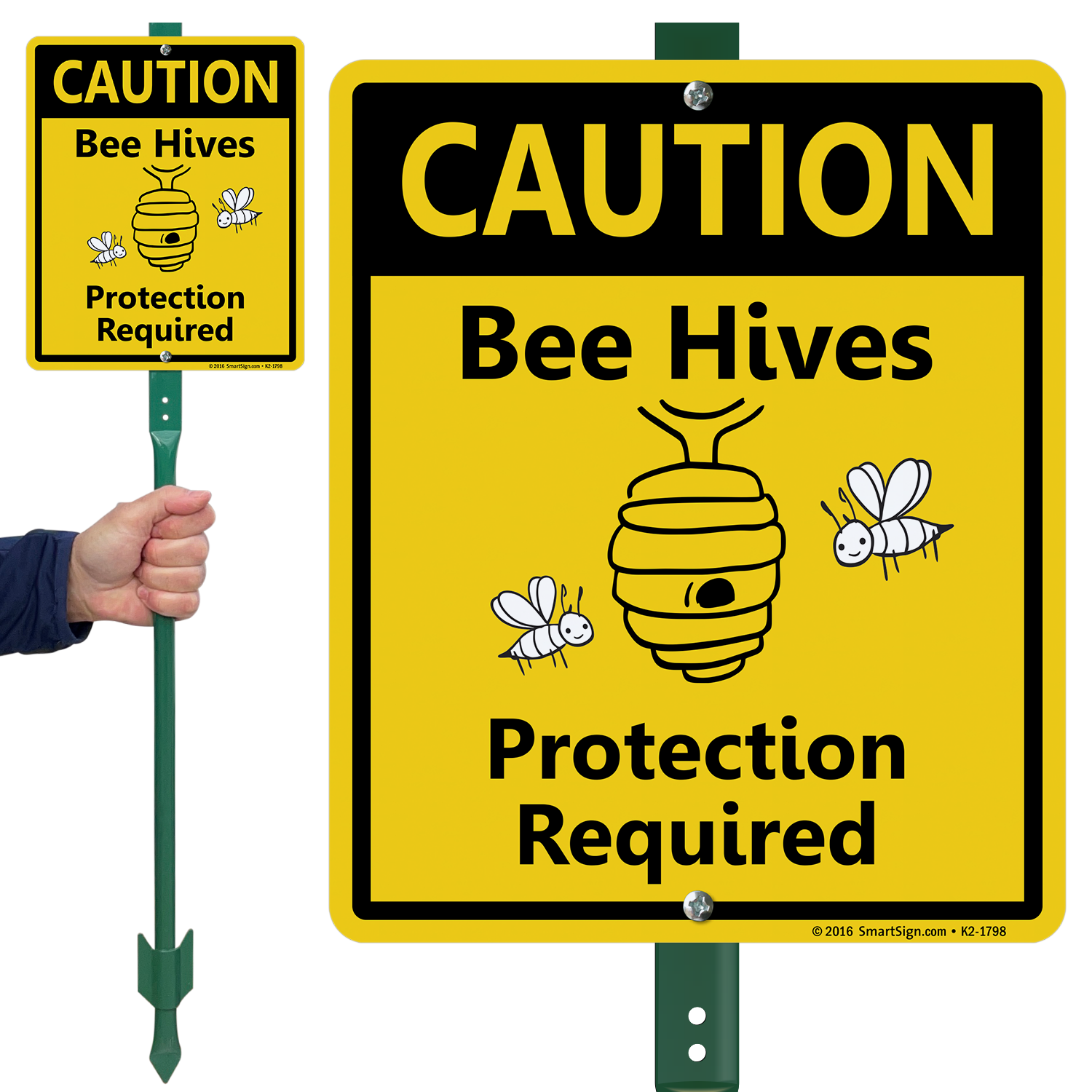 Caution Beehives on Property Safety Signs and Stickers 