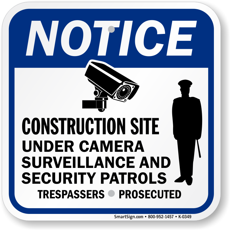 CCTV in Operation Sticker or 6mm Correx Sign Site Construction CSSS9 