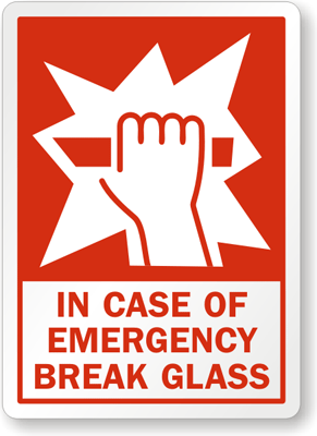 Omgivelser forklædning Scan In Case Of Emergency Break Glass Label