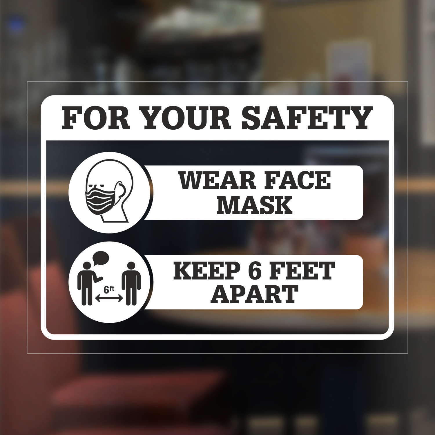 Vinyl Face Mask To Be Worn At All Times Sticker/Sign Window,Door,Wall,Counter