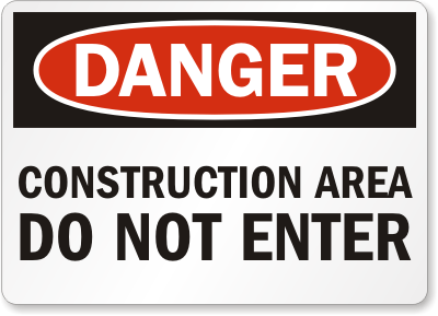 Construction Area Do Not Enter Sign | Ships Fast, SKU: S-0809 ...