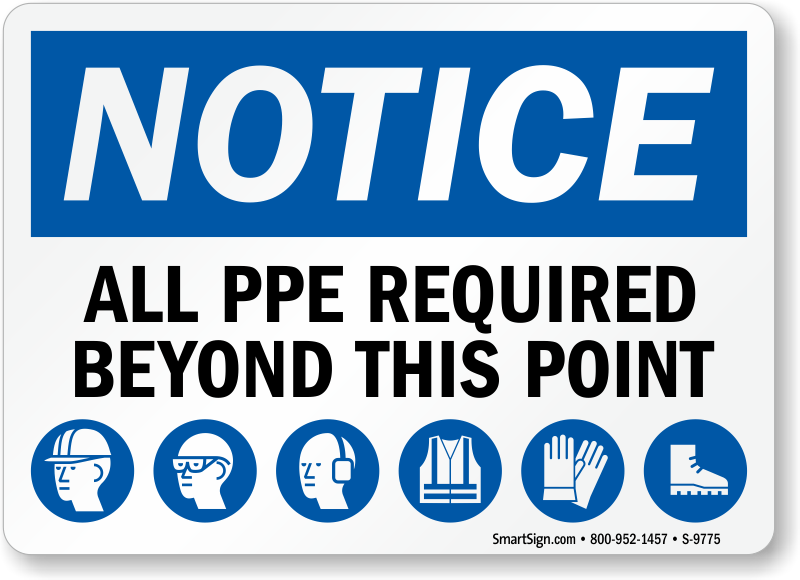 MANDATORY PPE PREMISES SIGN Multi-Condition PPE Signs 