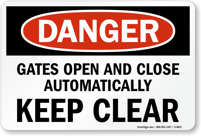 Keep Clear Access To Gate Required At All Times Aluminium Sign 300 x 200mm Black 