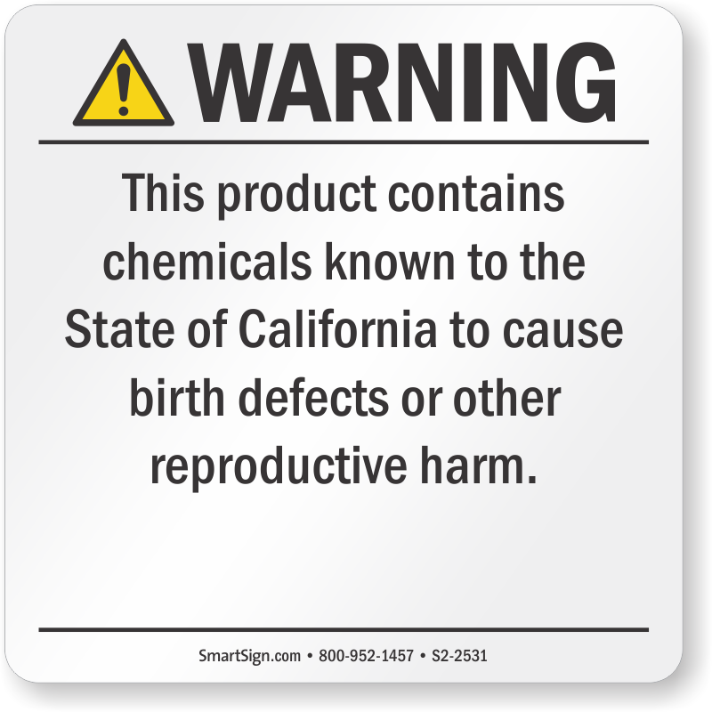 Warning Labels.5 x 1.5" Inch500 Per Roll Details about   Prop 65 Bisphenol A BPA 