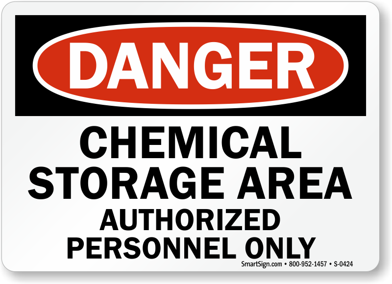 Chemical Storage Safety DECAL STICKER Retail Store Sign Caution