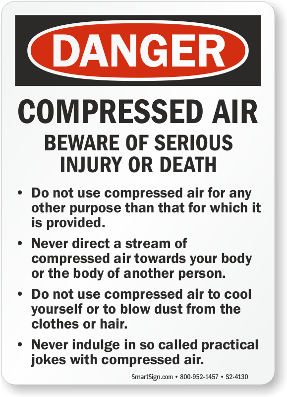 Danger air compressor Safety sign 