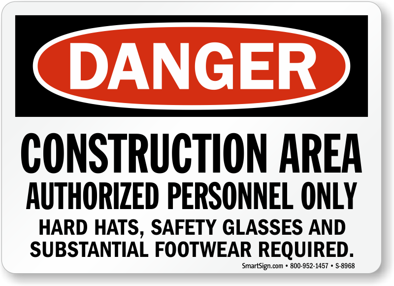 OSHA DECAL SAFETY SIGN STICKER 3M USA MADE CAUTION CONSTRUCTION AREA.. 