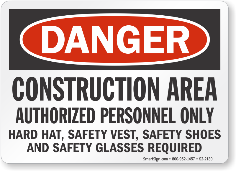 DANGER Construction Site 8x10" Metal Sign Security Premises Business Work #59 