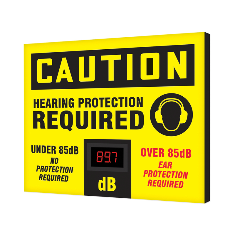 Hearing Protection Required Decibel Meter Sign, SKU: S2-2898