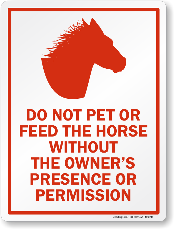 HORSES WE BITE NO FEEDING OR PETTING PRINTED SIGN A5 A4 A3 