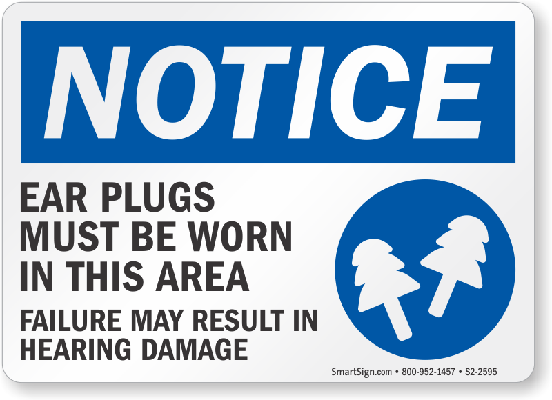 ear plug protection sign