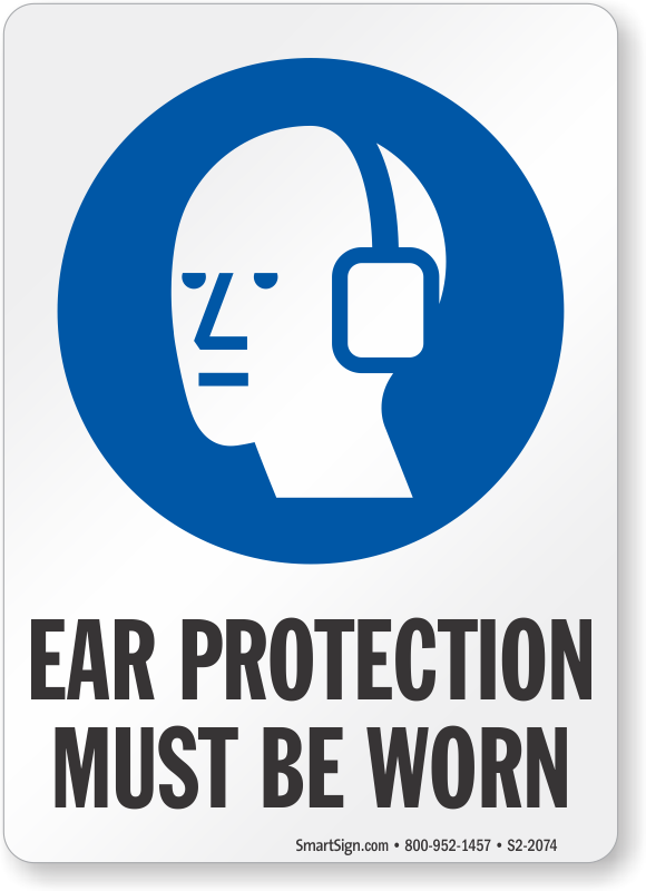 Wear Ear Protectors When Operating Machine Safety Sign 