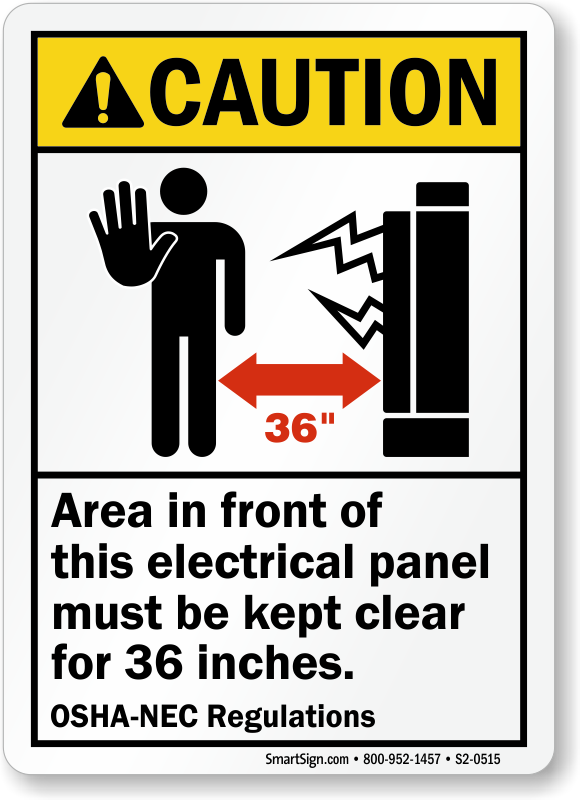 U9-1303-ND_3.5x5 Warning Electrical Panel SmartSign Keep Clear Up To 36 Inches Label 3.5 x 5 Laminated Vinyl 