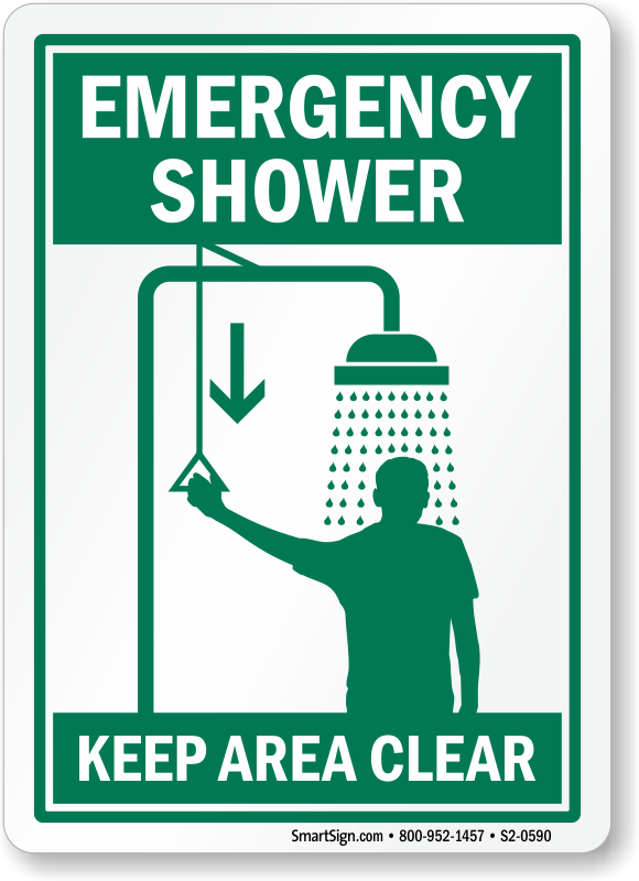 Graphic Keep Area Clear Safety Sign Dura-Fiberglass 10 x 7 Inches Safety Shower AccuformEmergency MRSD903XF 