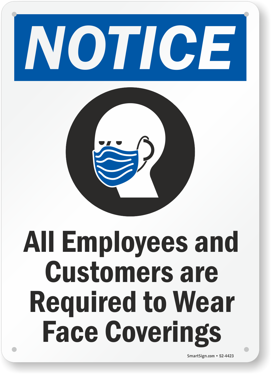 TIN SIGN MUST WEAR MASK FACE COVERING ENTERING BUSINESSES