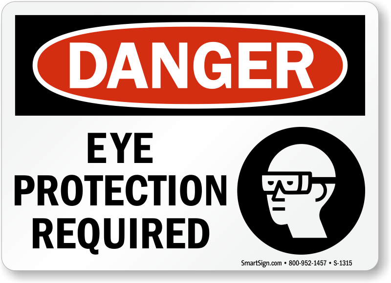 Danger Eye and Ear Protection Required in This Area Aluminum Metal Safety Sign