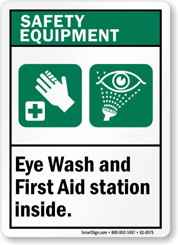 WENNUNA Eye Wash Keep Area Clean Sign First Aid Station Manufacturing Signs 