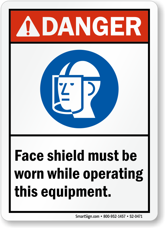 SmartSign Caution Aluminum Sign 10 x 14 10 x 14 Lyle Signs S-2102-AL-14 Wear Face Shield and Rubber Gloves 