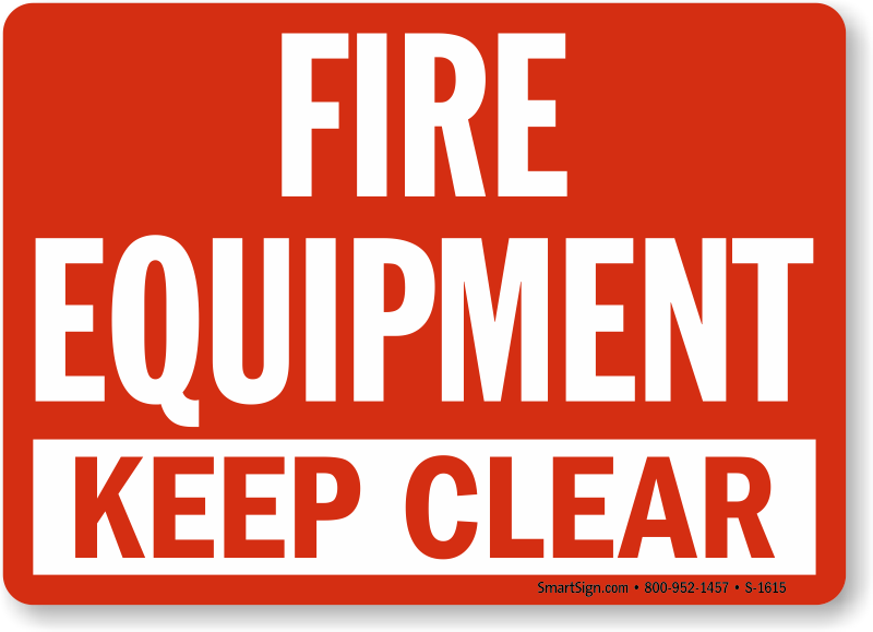 Keep Clear range of Safety Signs Part 4 Equipment Fire Exit 