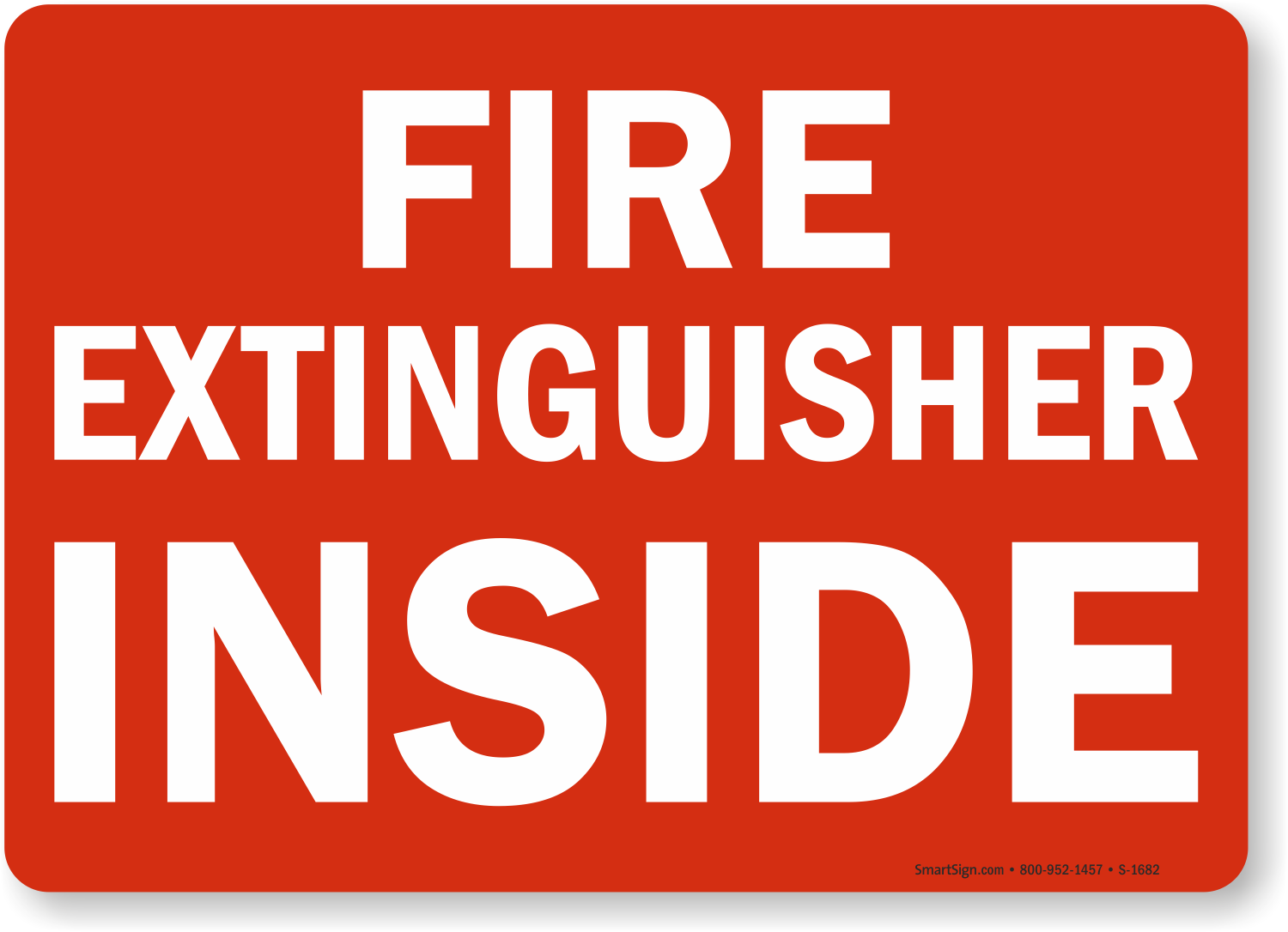 Inside Aluminum Fire Extinguisher Inside Sign 4x5" Heavy Duty FE Symbol 