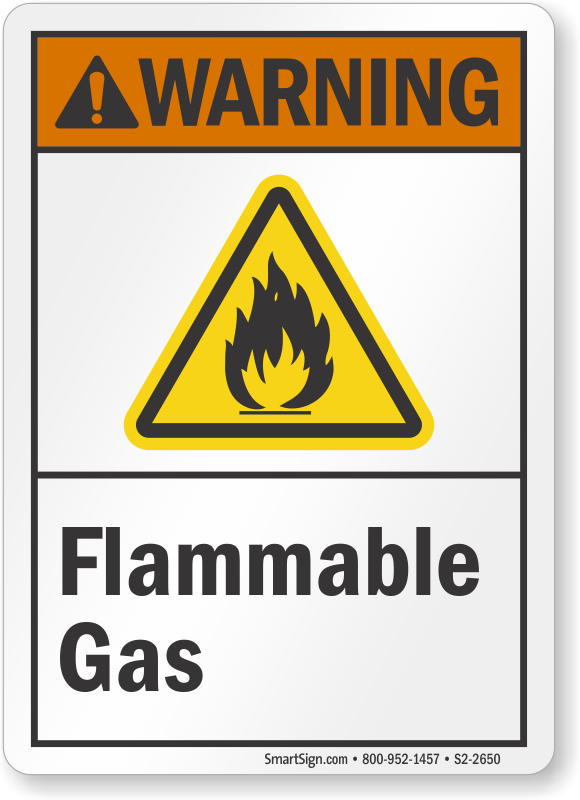 Flammable Gas 2 SAV Sign