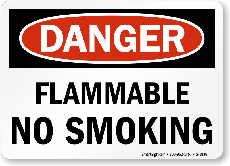 NO OPEN FLAME NOTICE NO SMOKINGAdhesive Vinyl Sign Decal FLAMMABLE GAS 