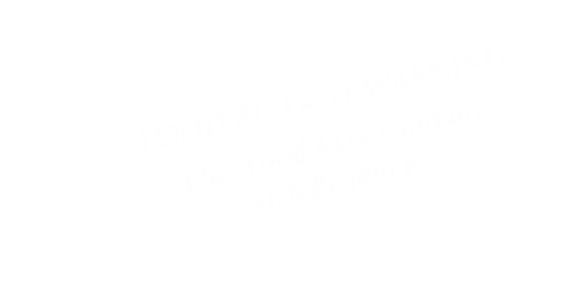 Food May Contain Fish Products Tent Sign