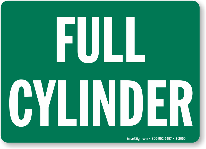 Make sure that safety is at the top of your list. Use a full cylinder  sign. - safety signs gas full cylinder sign saf sku s 2050 S-2050