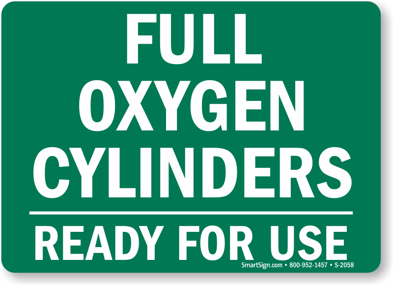 Accuform MWLD504VP Plastic Safety Sign 10 Length x 14 Width x 0.055 Thickness Ready for USE White on Green LegendFull Oxygen CYLINDERS Ready for USE 10 Length x 14 Width x 0.055 Thickness ACCUFORM SIGNS LegendFull Oxygen CYLINDERS 