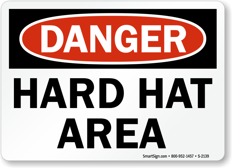AccuformDanger Hard Hat Area Safety Sign MPPA004XL Aluma-Lite 7 x 10 Inches 
