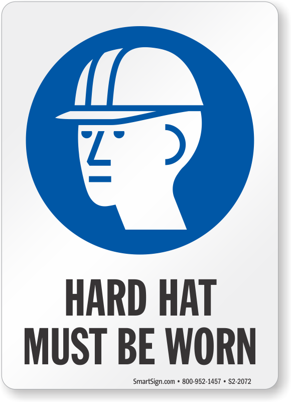 Construction signs This is a hard hat area safety sign 