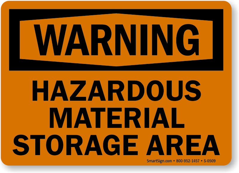 Warning Hazardous Material Storage Area Safety Sticker Sign D652 OSHA 