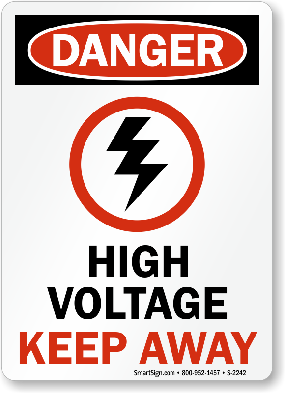 Danger High Voltage Keep Out Safety Sign 750x350mm Metal 