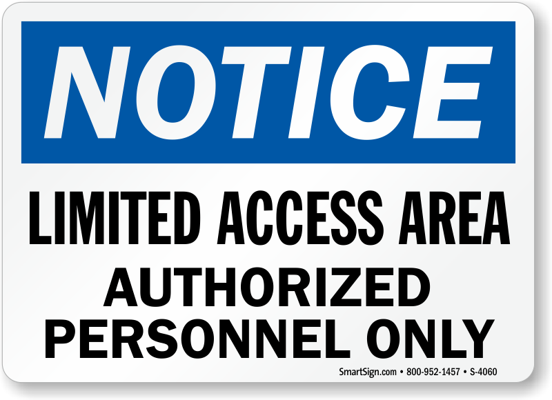 Legend Restricted Area Authorized Personnel Only 14 X 20 Brady 95489 Plastic Security Notice Sign 