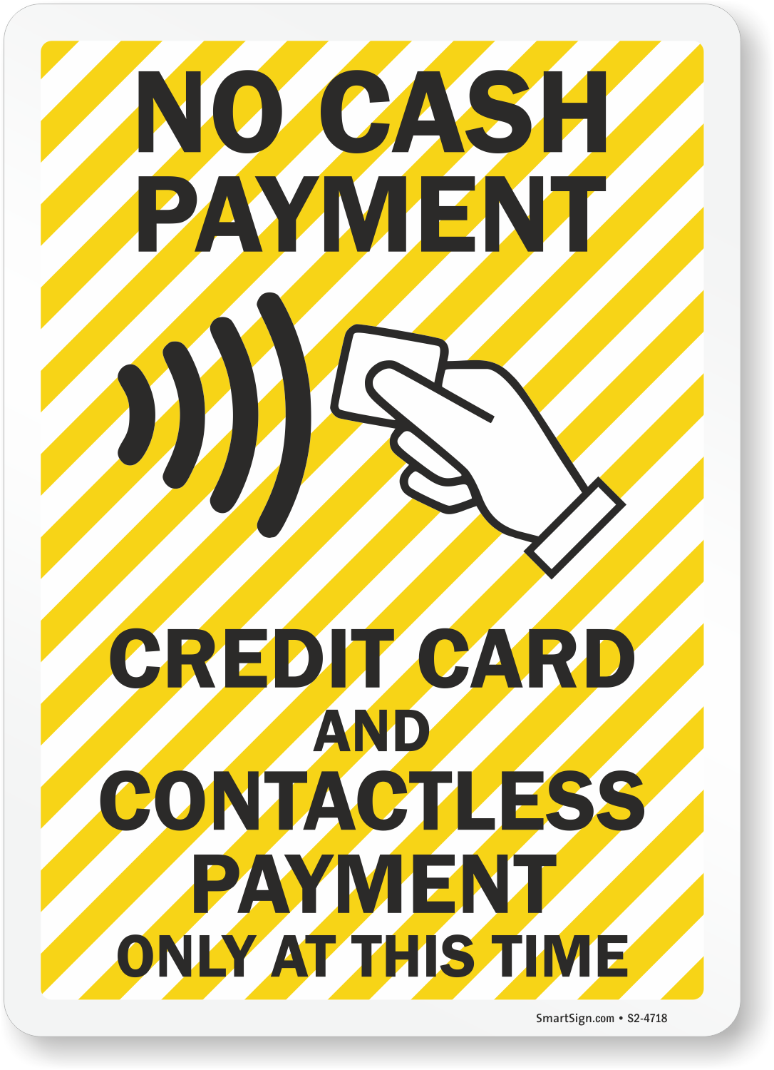 5 Pack Contactless Payments & Credit Cards Accepted Signs Free Shipping 