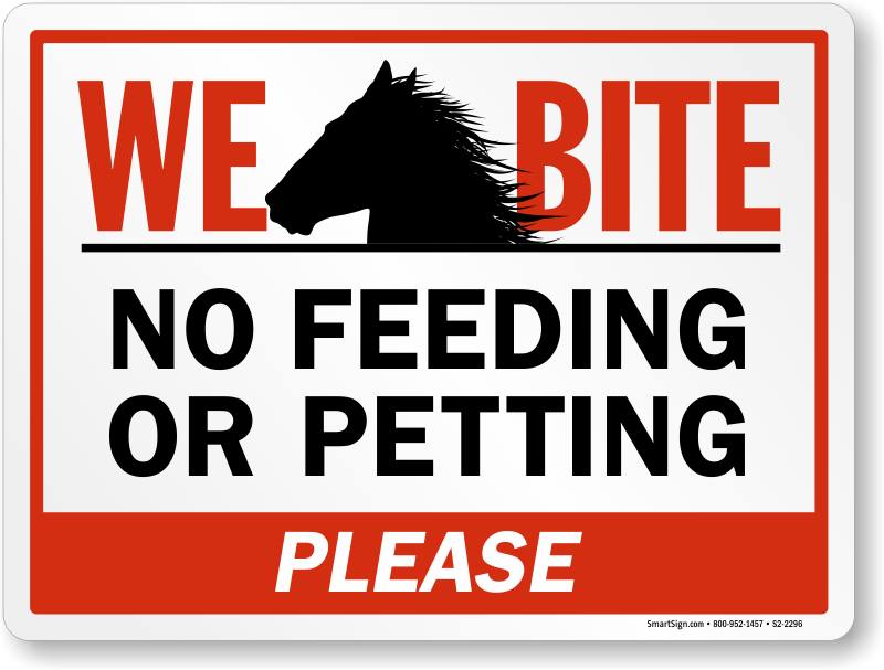 Red. Private Land Please Do Not Feed The Horses Correx Sign 300mm x 200mm 