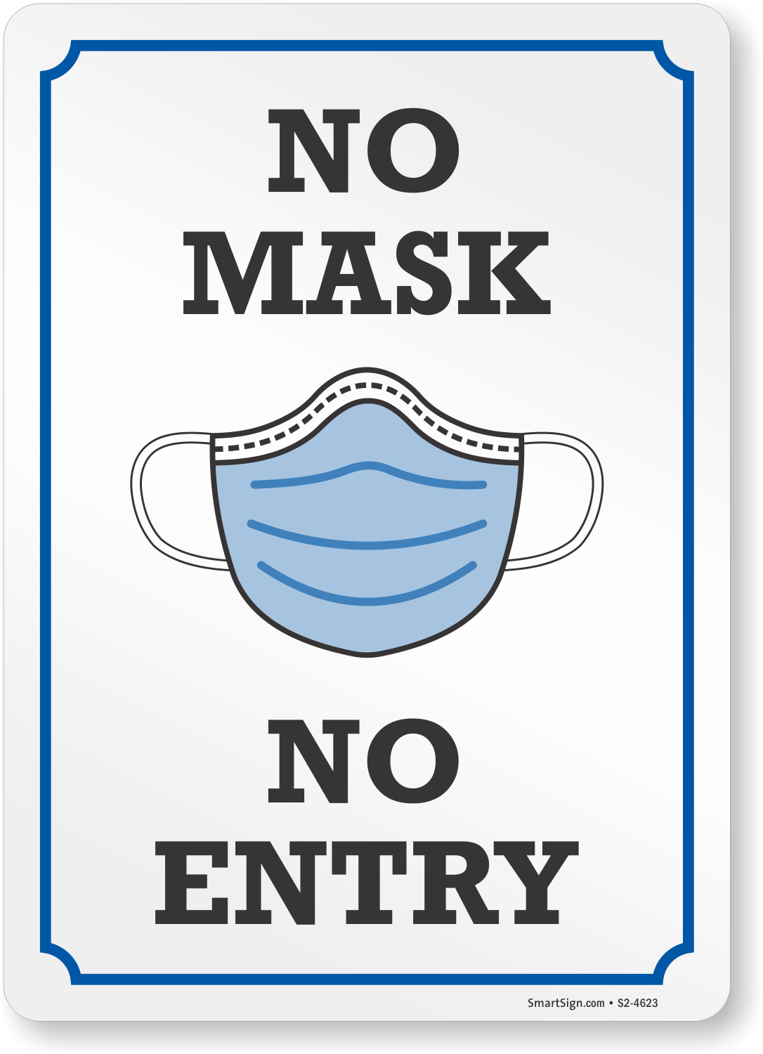 FACE MASKS MUST BE WORN NO ENTRY WITHOUT FACE MASKS COVERINGS DISTANCING STICKER 
