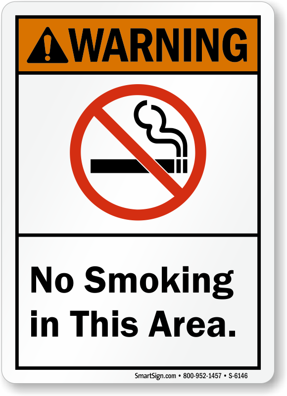Notice Caution Warning Building Sign Sticker set of 2 No smoking