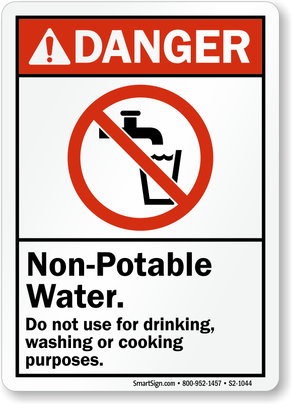 Non-Potable Water Do Not Drink 7x10 Plastic Safety Sign ansi Danger Sign