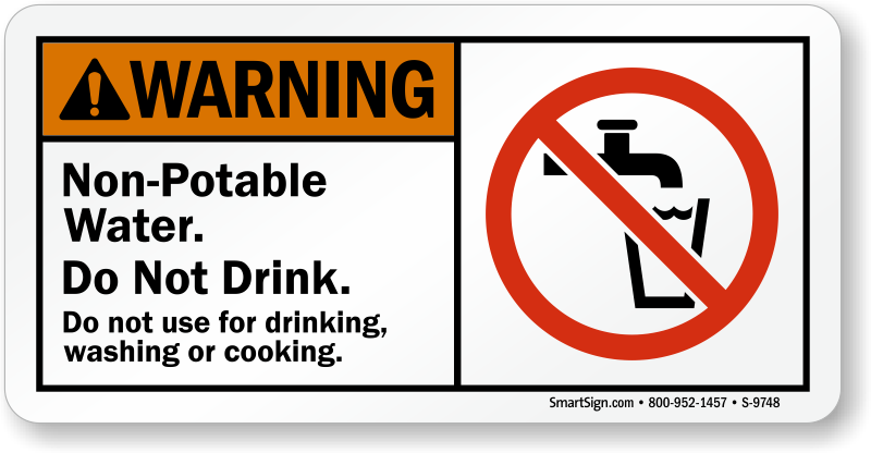 Rainwater Not Suitable For Drinking Sign Large 420mm water/fade proof safety 
