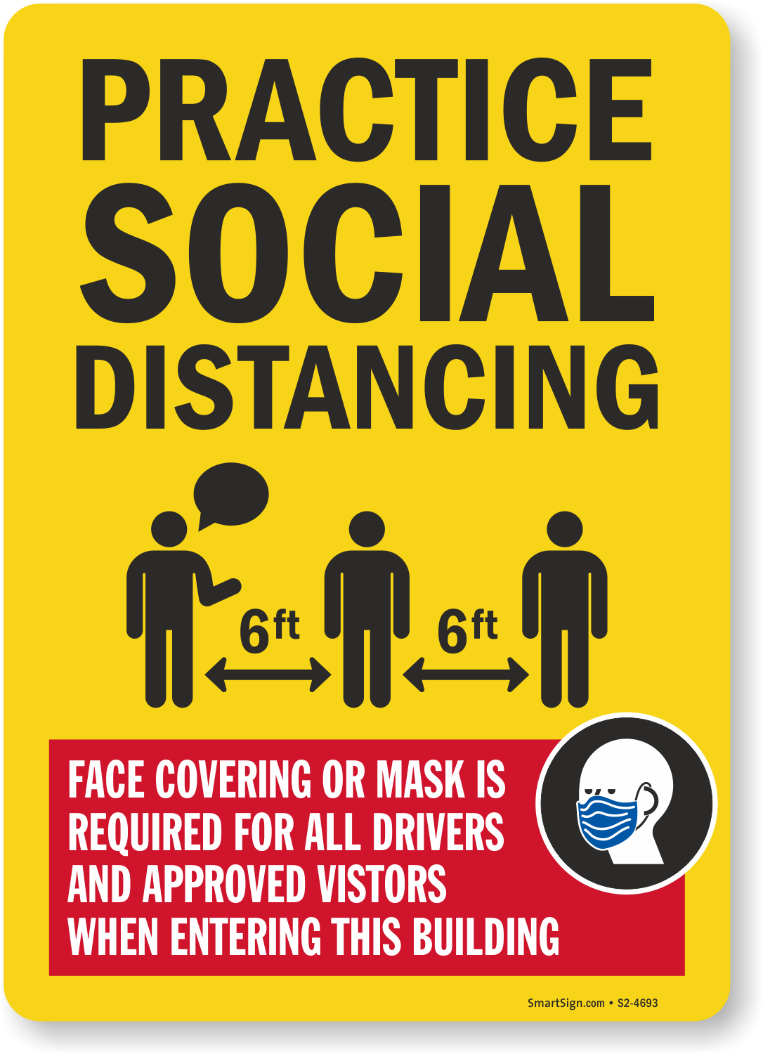 Sign Adhesive Sticker Vinyl Face Mask Covering Notice Advice Recommend 125x160mm
