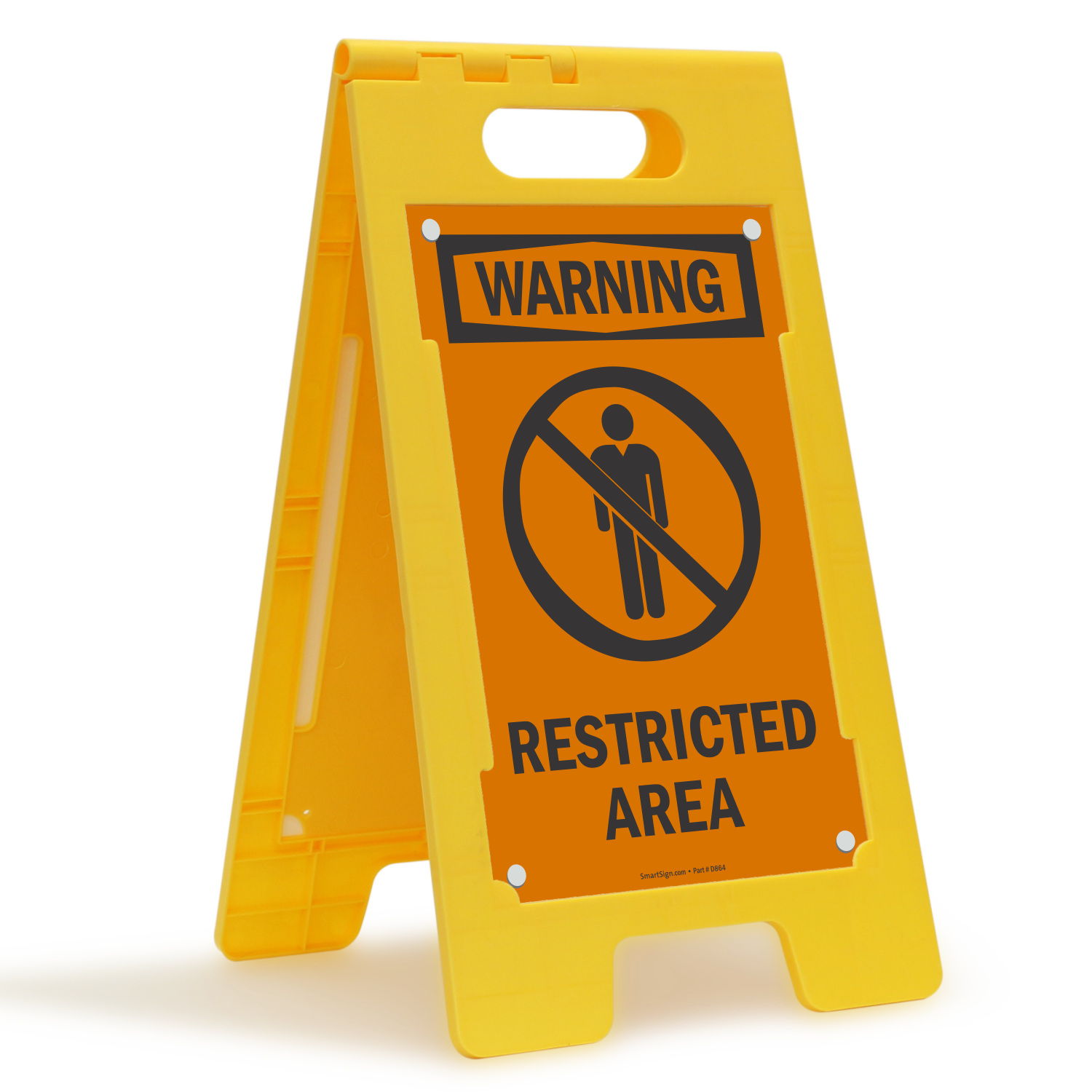 Warning Restricted Area Standing Floor Sign
