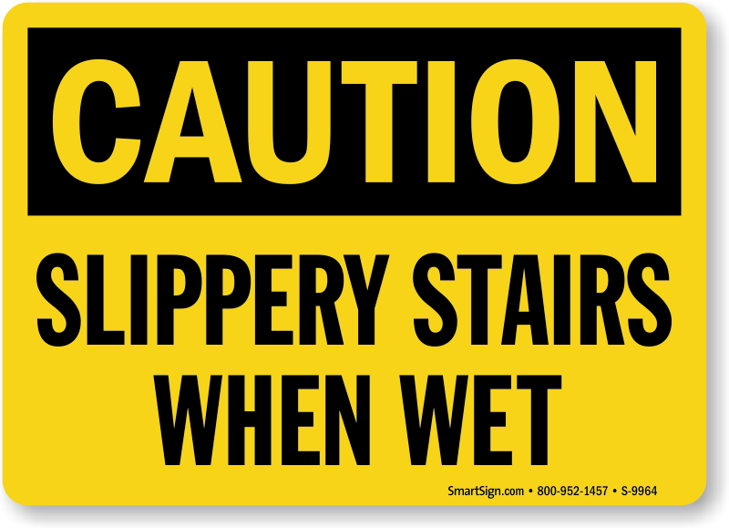 CAUTION Slippery When Wet OSHA Safety SIGN 10" x 14" 