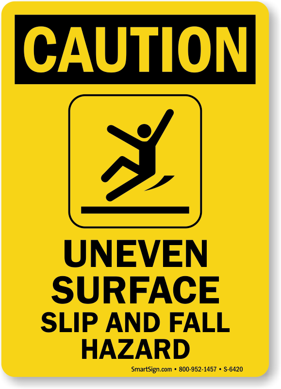 Vertical Metal Sign Multiple Sizes Caution Ramp Slippery Handrail Hazard 