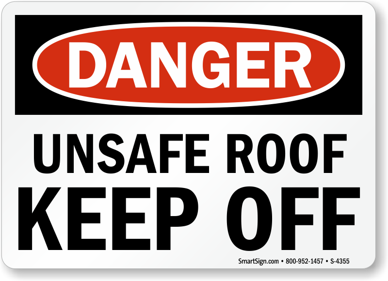 Roof No Exit Business Roof Access Aluminum Metal Novelty 12" x 12" Warning Sign 