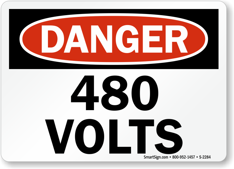 7 x 10 Inches Dura-Fiberglass MELC058XF AccuformDanger 480 Volts Safety Sign 